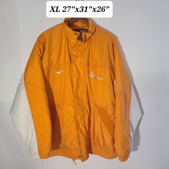 Vintage Nike Team Sports Tennessee Vols Orange/White XL Men's Puffer Jacket EUC - Picture 1 of 8